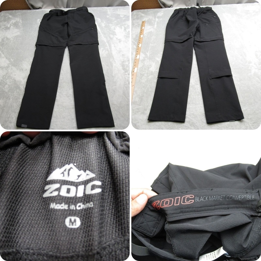 ZOIC Pants Men Medium Black Market Flex Convertible MTB Cycling Hiking 28X31